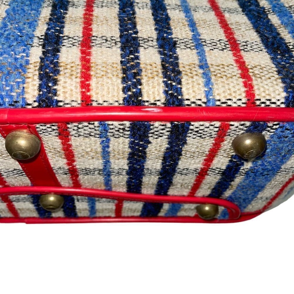 Vintage Womens Suitcase Multicolor Mcm Plaid With Lock and Keys - Picture 7 of 10
